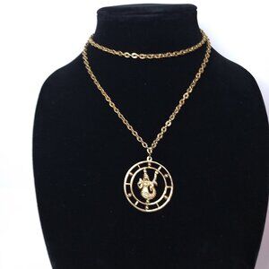 Celebrity NY Mermaid Round Pendant Long Chain Costume Fashion Jewelry Nautical